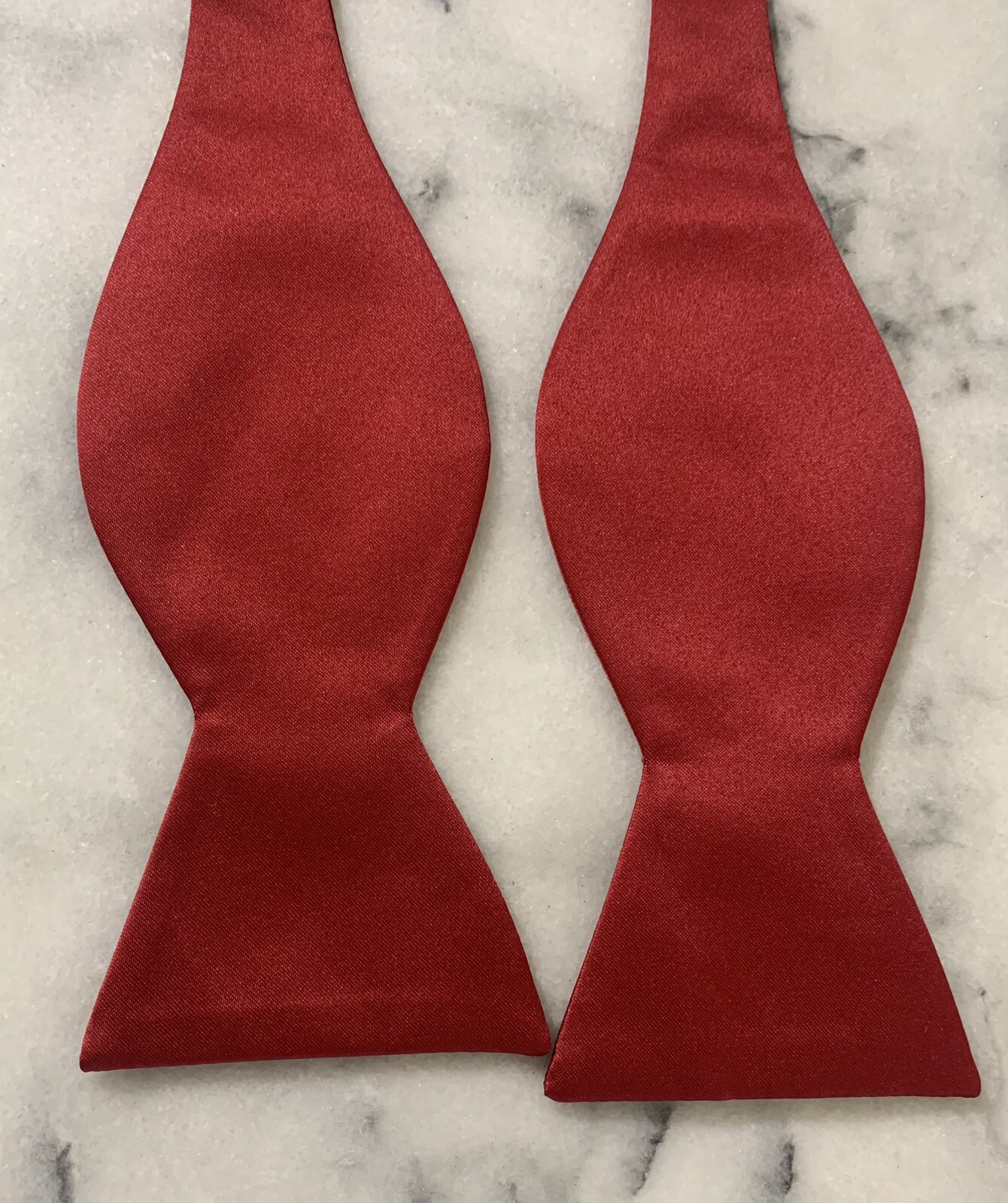 Solid Red Shiny Adjustable Self Tie Bowtie Bow Tie - image 2