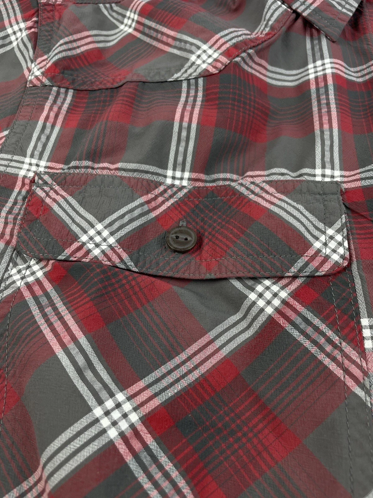 outdoor-research plaid short sleeve hiking button up shirt