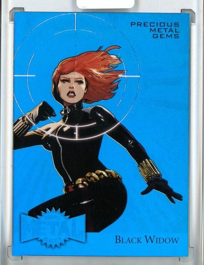 Black Widow 2015 Fleer Retro Marvel  1995 Fleer Marvel Metal Gems PMG/Blue 24/50