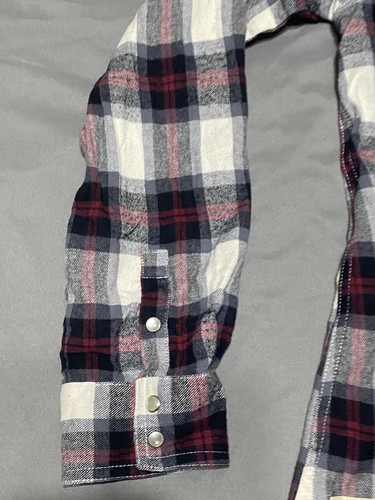 Harley Davidson Great American Men’s XL Plaid Button Shirt Patch Front Back Red - Picture 8 of 18