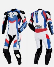 Nuova tuta da corsa BMW Biker uomo fatta a mano moto 1 e 2 pezzi in pelle
