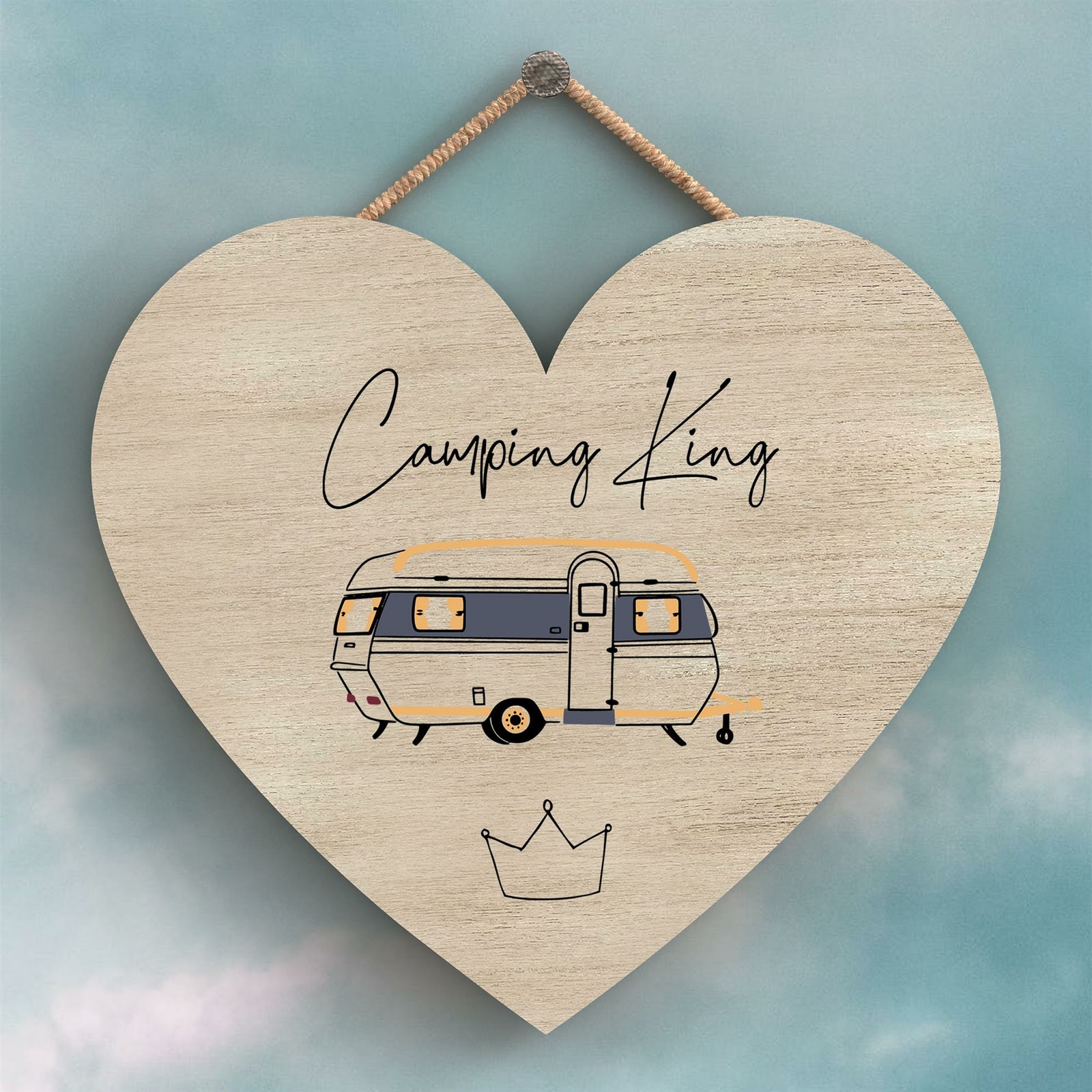 CAMPING KING CAMPER CARAVAN CAMPING THEMED HANGING PLAQUE
