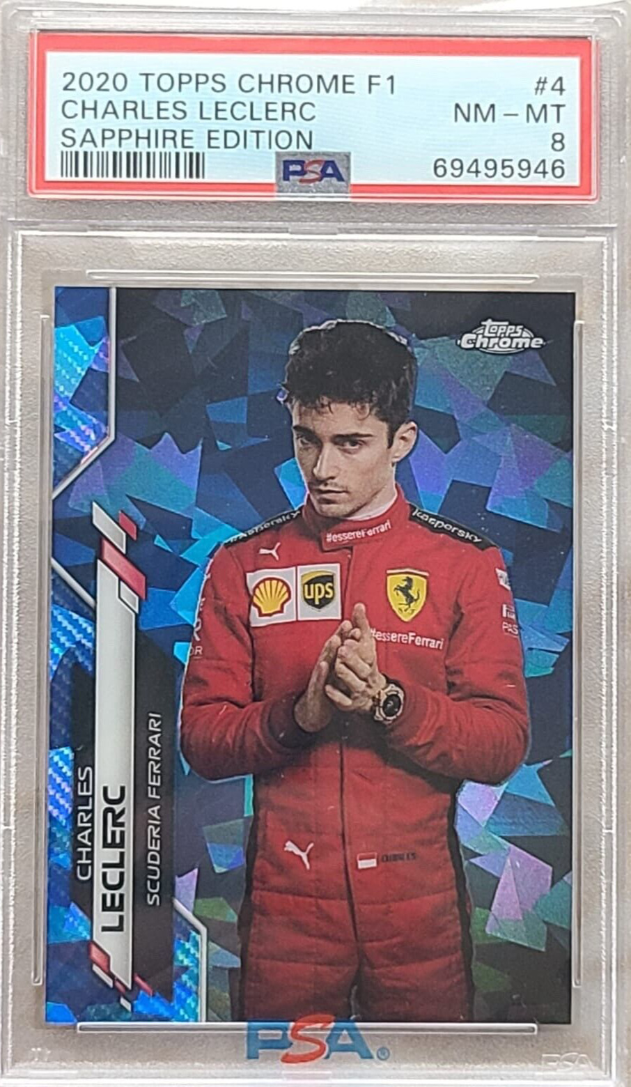 2020 Topps Chrome Formula 1 Sapphire Portrait Charles Leclerc PSA 8 Ferrari F1