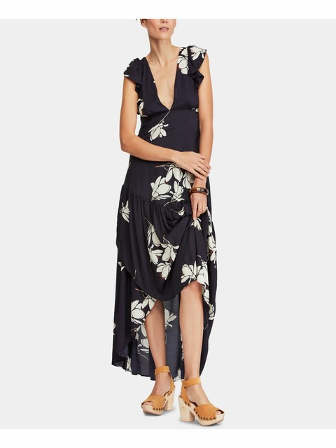 free people black floral maxi dress