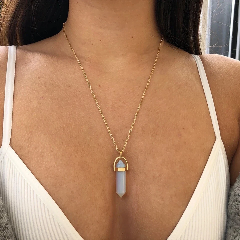 Moonstone healing sale crystal necklace