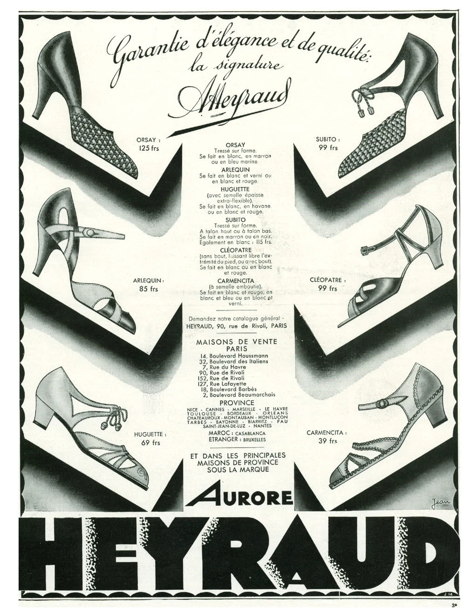 Publicit Ancienne Chaussures Heyraud Femme t Aurore Jean eBay