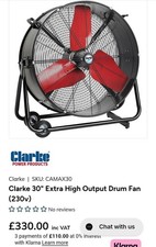 Industrial 30” Drum Fan 230V Heavy Duty Ventilation Fan NEW Boxed