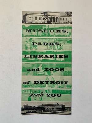 Vintage brochure Museums, Parks, Libraries & Zoos of DETROIT, Michigan