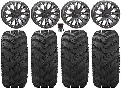System 3 SB-4 Black (4+3) 14'' Wheels 30'' Reptile Tires Can-Am Commander Maverick