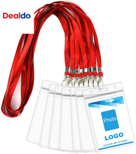 Lanyard with ID Holder 50 Pcs Waterproof Name Tag Badge ID Card Holders ID Pass