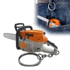Stihl Mini Chainsaw Keychain Plastic KeyRing Toy Miniature Novelty Chainsaw Gift