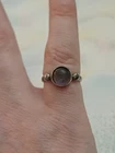 Vintage Ring Silver & Bezel Set Amethyst Cabochon Size K