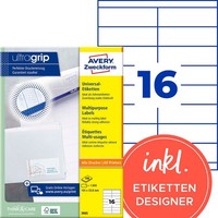 Avery Zweckform Etiketten 3665 Weiß 105,0 X 33,8 Mm, 100 Blatt