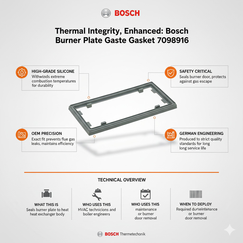 Joint de brûleur Bosch 7098916 pour plaque thermique de chaudière étanche