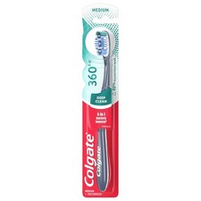 Colgate 360 Toothbrush with Tongue and Cheek Cleaner, Medium Toothbrush, 1...