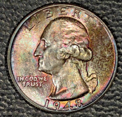 1948 Washington Quarter, Very Choice BU, Pretty Toning