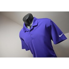 Nike Golf Polo Shirt Mens Large Purple Dri-FIT Short Sleeve Standard Fit