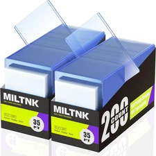 400 Pack Hard Plastic Card Holders with Sleeves for Sports Trading Cards