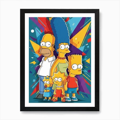 Family The Simsons Art Print Framed Wall Art Poster Canvas Print Picture