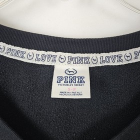 VICTORIA'S SECRET LOVE PINK Sweat Shirt BLACK Leopard Cheetah Women Sz Small