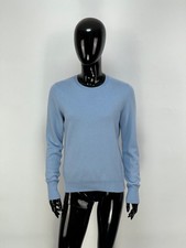 Manor Damen Pullover hellblau 100% Bio Kaschmir Rundhals Größe S