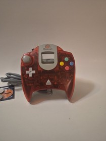 Sega Dreamcast Clear Red Controller HKT-7700 & VMU HKT-7000 With New Batteries 