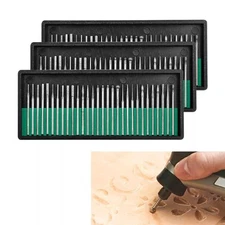 90-PCS Diamond Burr Drill Kit – 1/8" (3mm) Shank for Engraving, Carving Glass