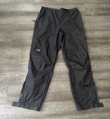 VTG North Face Rain Pants Mens L Black Ankle Zip Waterproof