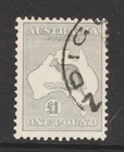 1935 CofA WMK £1 GREY KANGAROO "VERY FINE" SG 137 $600.00 EXCEPTIONAL