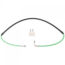 Tusk Front Motorcycle Steel Braided Brake Line Standard Length Green