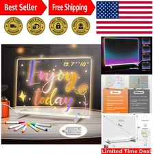 Vibrant LED Note Board 13.7"x10" - 8 Colors, 7 Markers & Cleaner Included