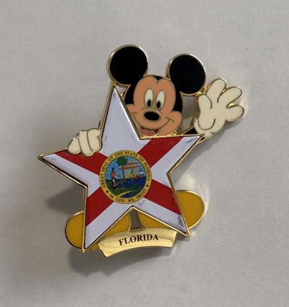Disney Mickey Star Pin - 100 Years of Dreams - Florida State Flag