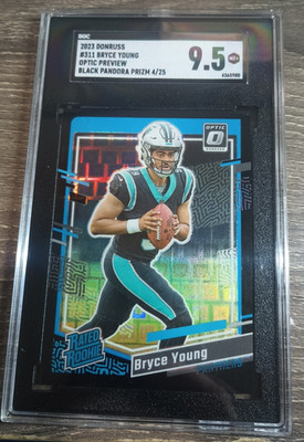 2023 PANINI DONRUSS BRYCE YOUNG #311 OPTIC PREVIEW-BLACK PANDORA ROOKIE SGC 9.5