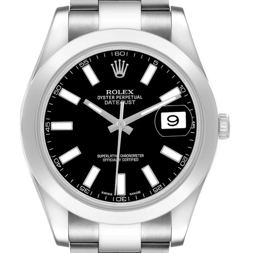 Rolex Datejust II 41 Black Dial Steel Mens Watch 116300