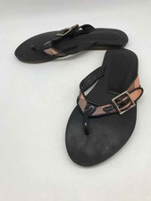 Burberry Black Size 37 Nova Check Thong Sandals