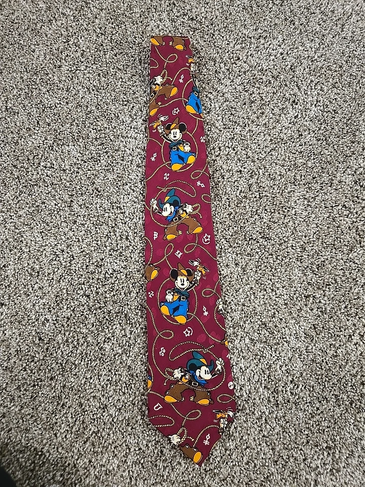 Disney Mickey Mouse Lote De 2 Corbatas De Seda De Colección Vaquero Patriótico Occidental EE. UU.  Foto 2 de 4