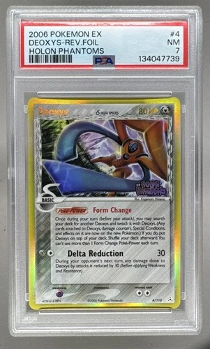 7739 Deoxys Delta Species 2006 Pokemon EX Holon Phantoms #4 Reverse Holo PSA 7
