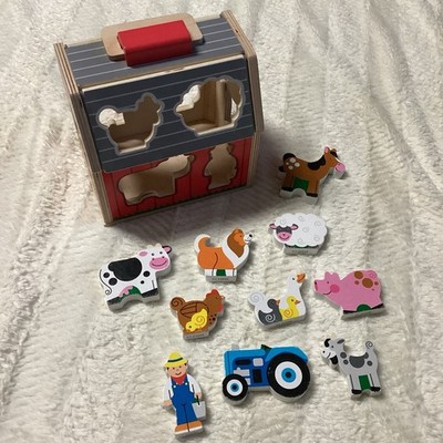 Melissa & Doug Take Along Shorting Farm Animal Barn Learning Wooden Toys 