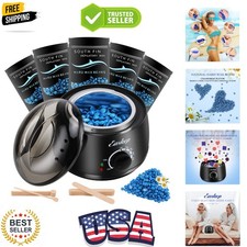 Waxing Kit Wax Warmer - Wax Kit Hair Removal 6 Adjustable Temperature with 5 ...