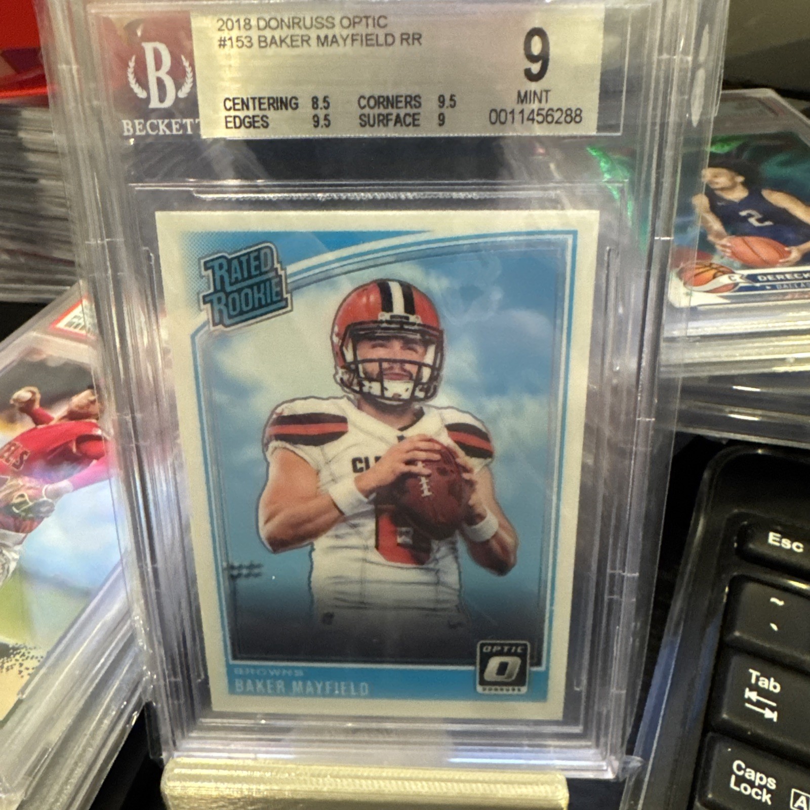 2018 Donruss Optic - Rated Rookie Baker Mayfield #153 (RC) BGS 9