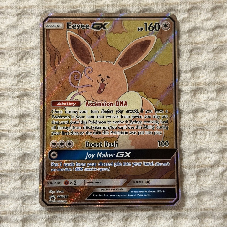 Eevee GX SM233 Full Art Holo Pokemon TCG Sun and Moon Black Star Promo ...
