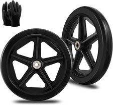 2Pcs 8 Inch Replacement Wheelchair Wheels for Walkers - Environmentally Friendly
