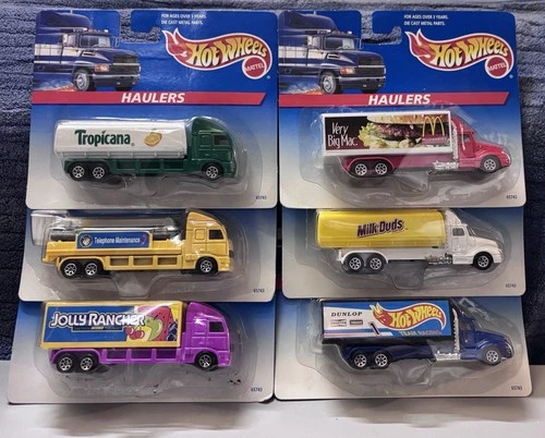 VINTAGE 1996 Hot Wheels set of six HAULERS  McDonalds Big Mac Jolly Rancher