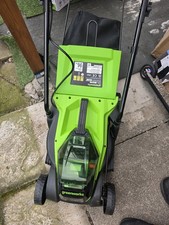 Greenworks GD24LM33 24V Cordless Lawn Mower With Battery Charger Box