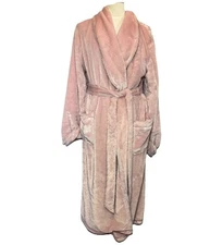 Soma Lux Light Pink Long Robe Belted L/XL EUC weighted soft cozy