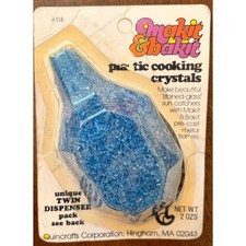 Vintage Makit Bakit Plastic Cooking Crystals Blue Sun Catcher Refill 2oz 116