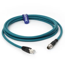 Cognex Industrial Camera Ethernet M12 X-Type 8 Pin Male to RJ45 Cat-7e high-F...