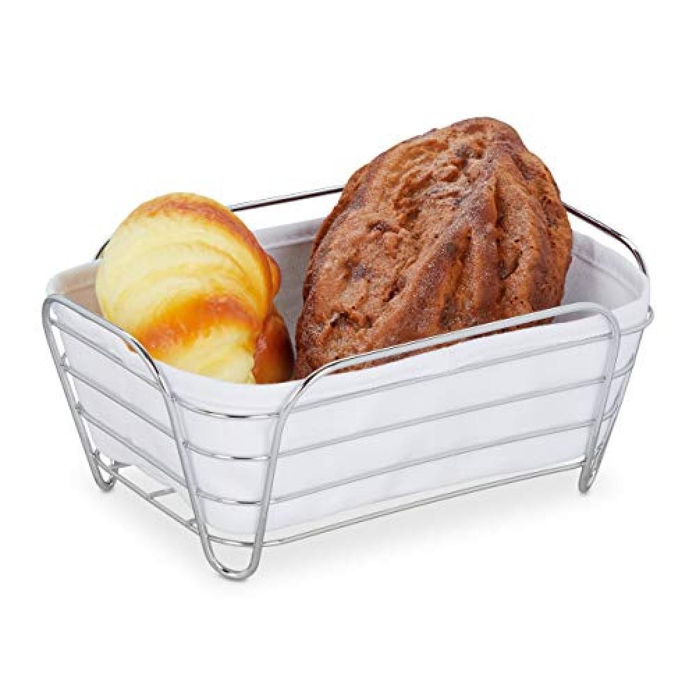Cesto Pane Moderno Metallo Relaxdays 23,5cm | Accessorio Cucina Chic