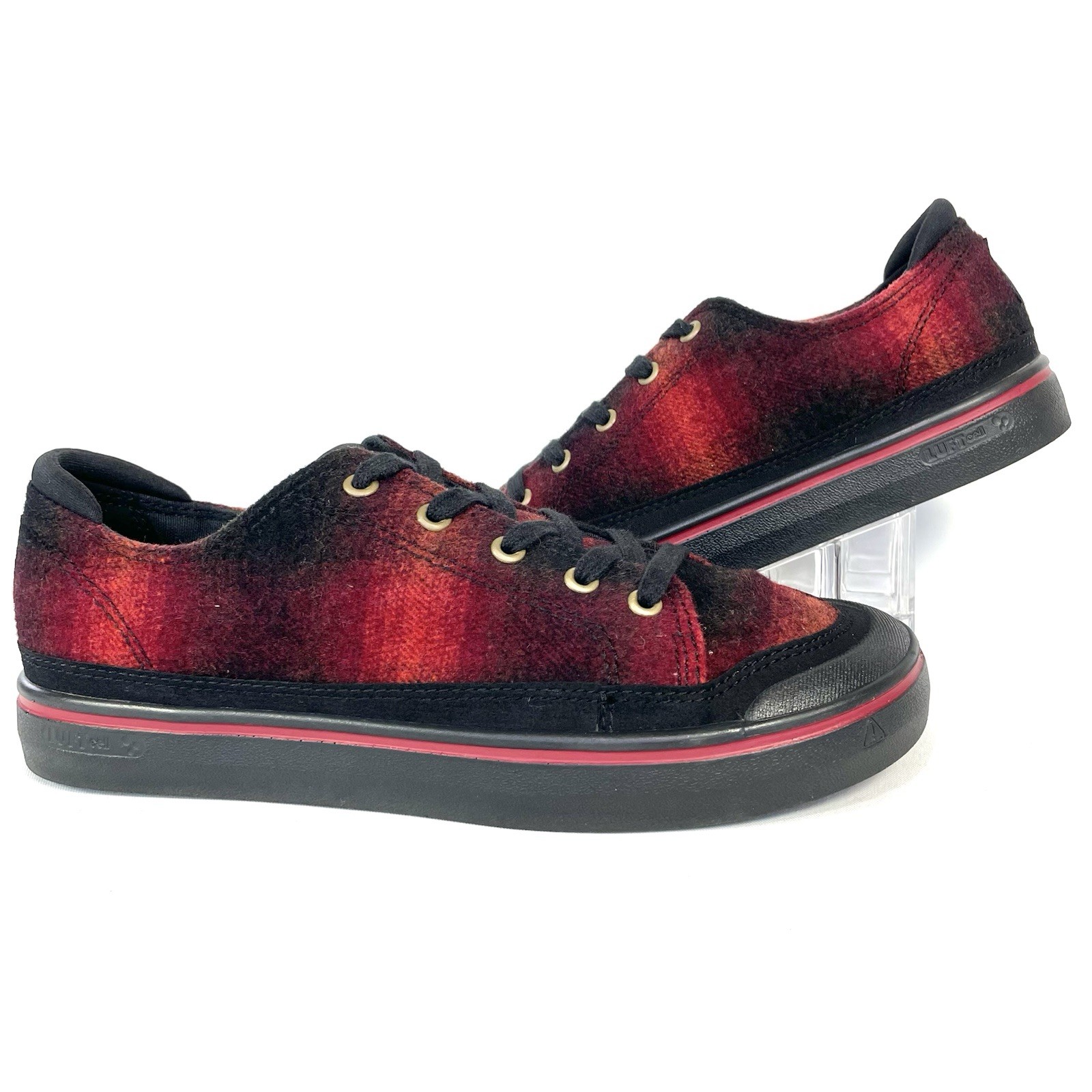 Sneakers basse Keen Elsa lV rosse nere in pile a quadri taglia donna 9