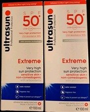 2 X ULTRASUN EXTREME SPF 50+ VERY HIGH SUN PROTECTION SENSITIVE SKIN 100ML X 2